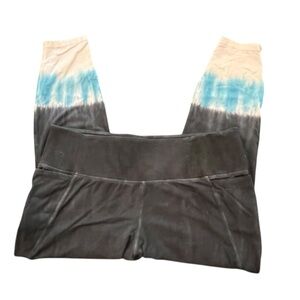 Livi Women's Grey Tie Dye Colorblock‎ High Rise Cropped Leggings 18/20 Sporty